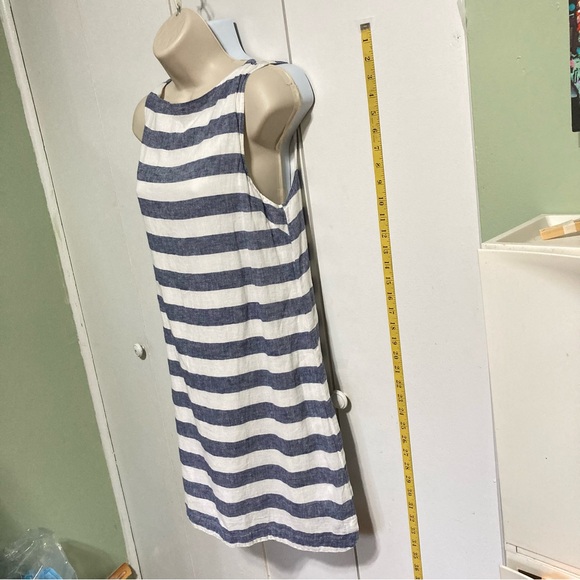 BEACH LUNCH LOUNGE Alina Nautical Stripe Linen Cotton Shift Dress Womens XS - Picture 2 of 13